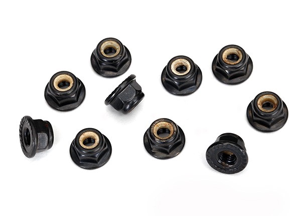 Traxxas 1/10 TRX-4 Crawler * 4mm Flanged Nylon Locking Nuts, Black * 8347