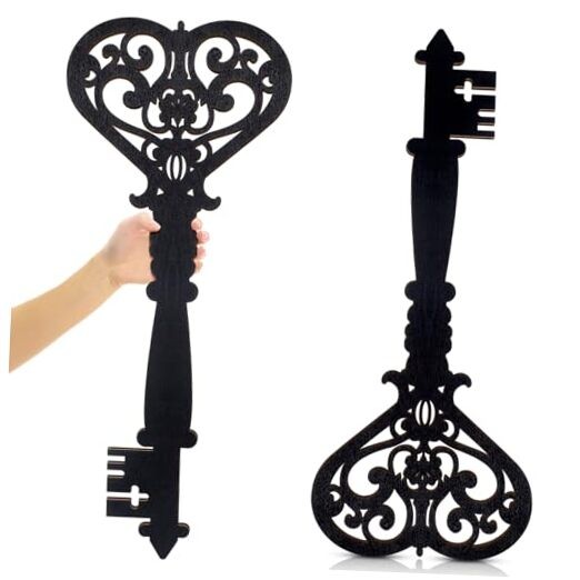 Chunful 2 piezas de decoración de pared con llaves de 23.62 x 10.24 Inch Negro