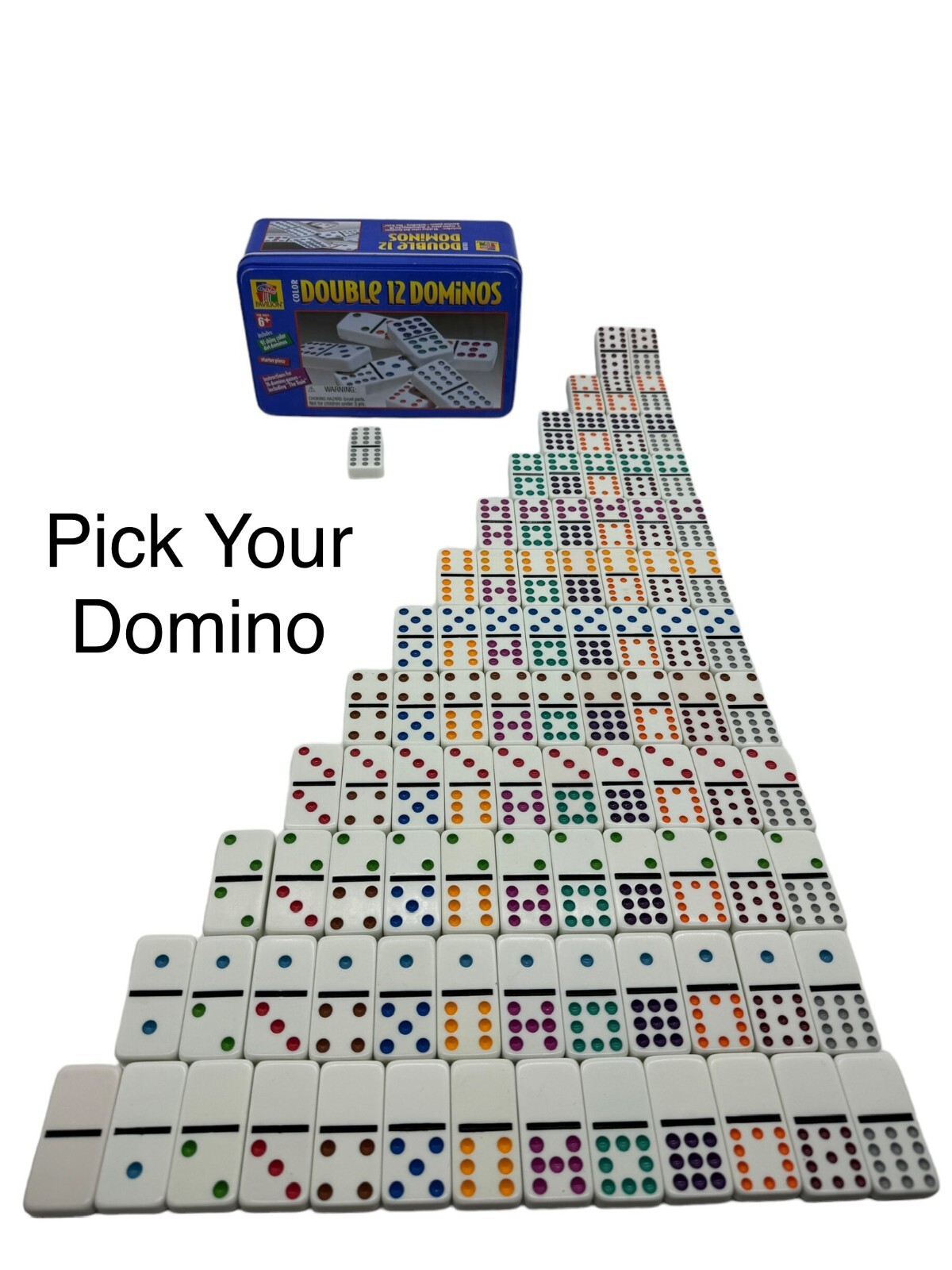 Pavilion Double Twelve Color Dot Dominoes #5122 Replacement Pick Your Domino T04