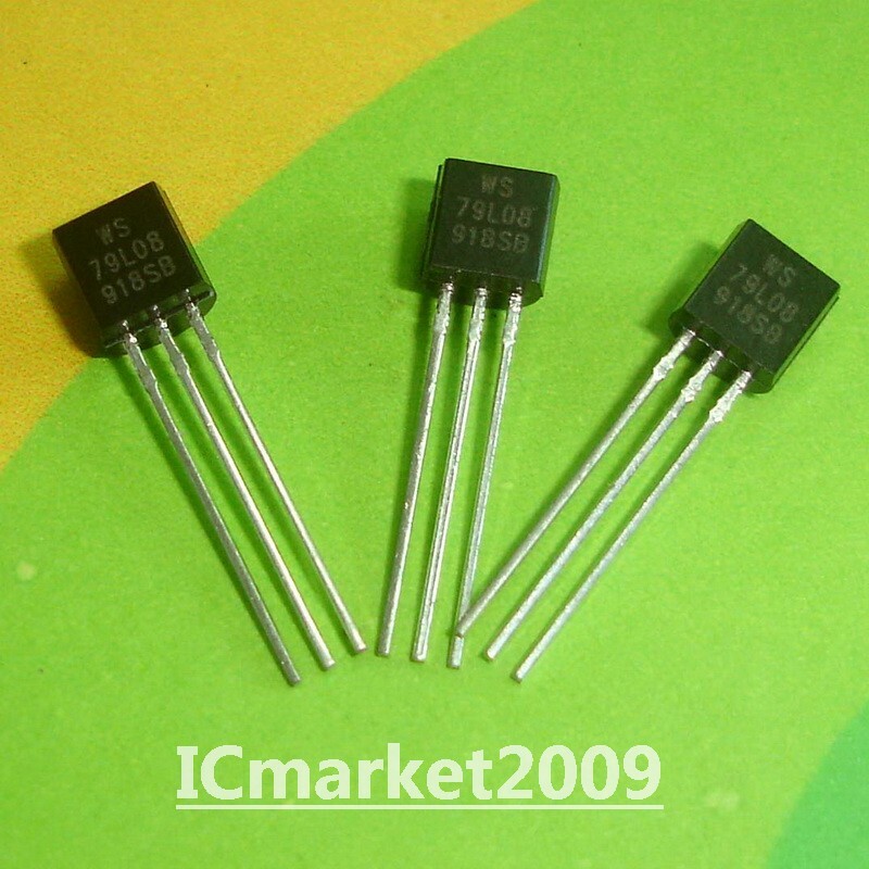 50 PCS 79L08 TO-92 L79L08 LM79L08 100mA Negative-Voltage Regulators Transistor