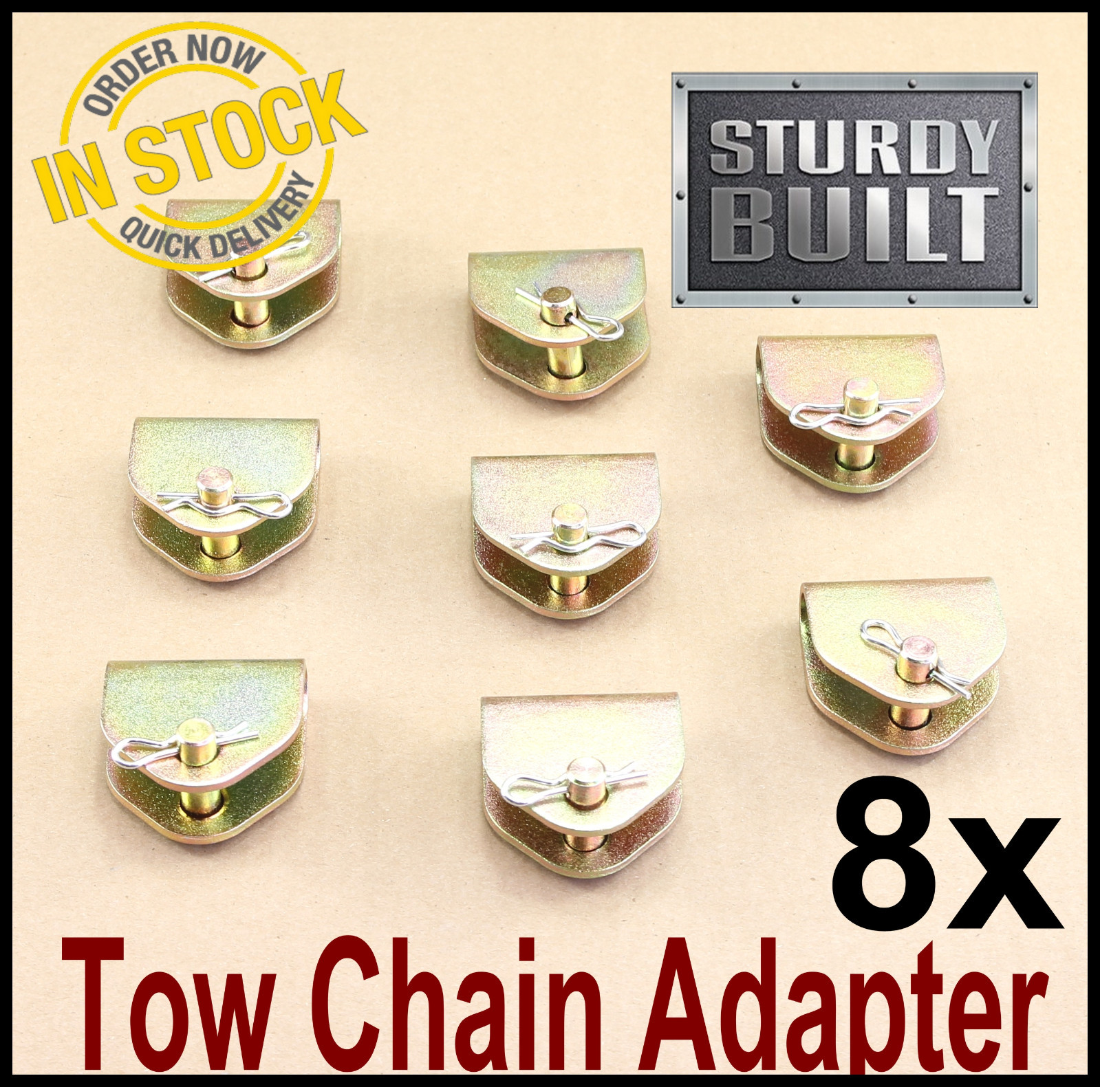 8x Chain Adapter G70 Tow Chain Ratchet Tie Down Straps FlatBed Truck Car Axle 2"