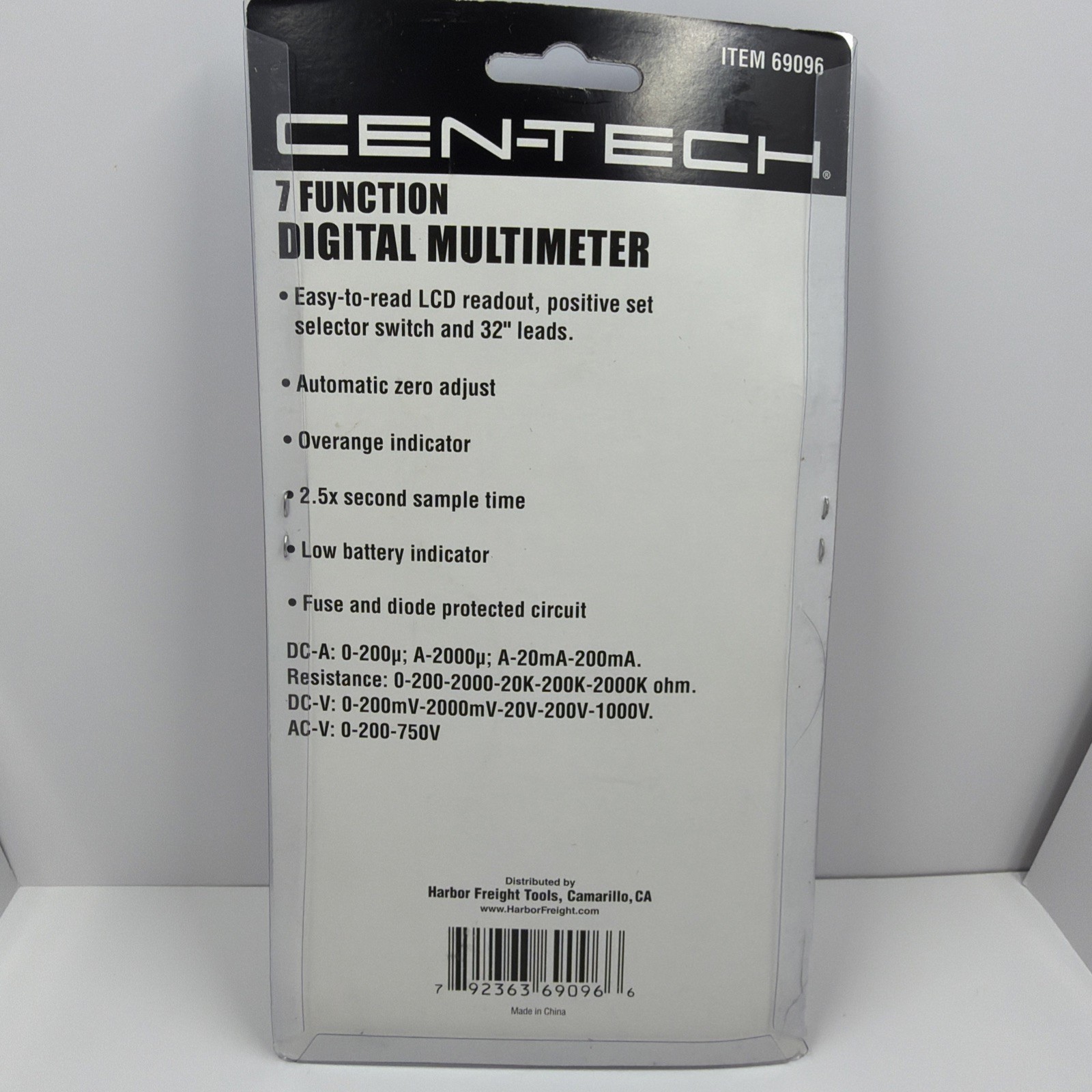 Cen Tech 69096 Digital MultiMeter Electronic Volt Tester Electrical Testing New