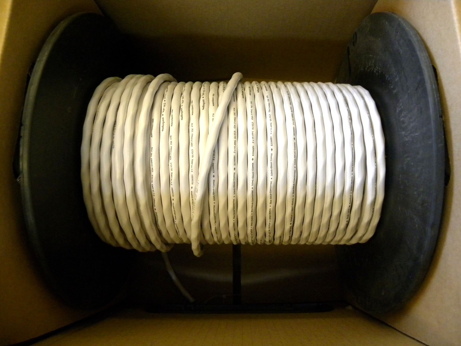 1-ft AudioQuest High Performance Speaker Cable Wire SLiP-DB 14/2 White In-Wall