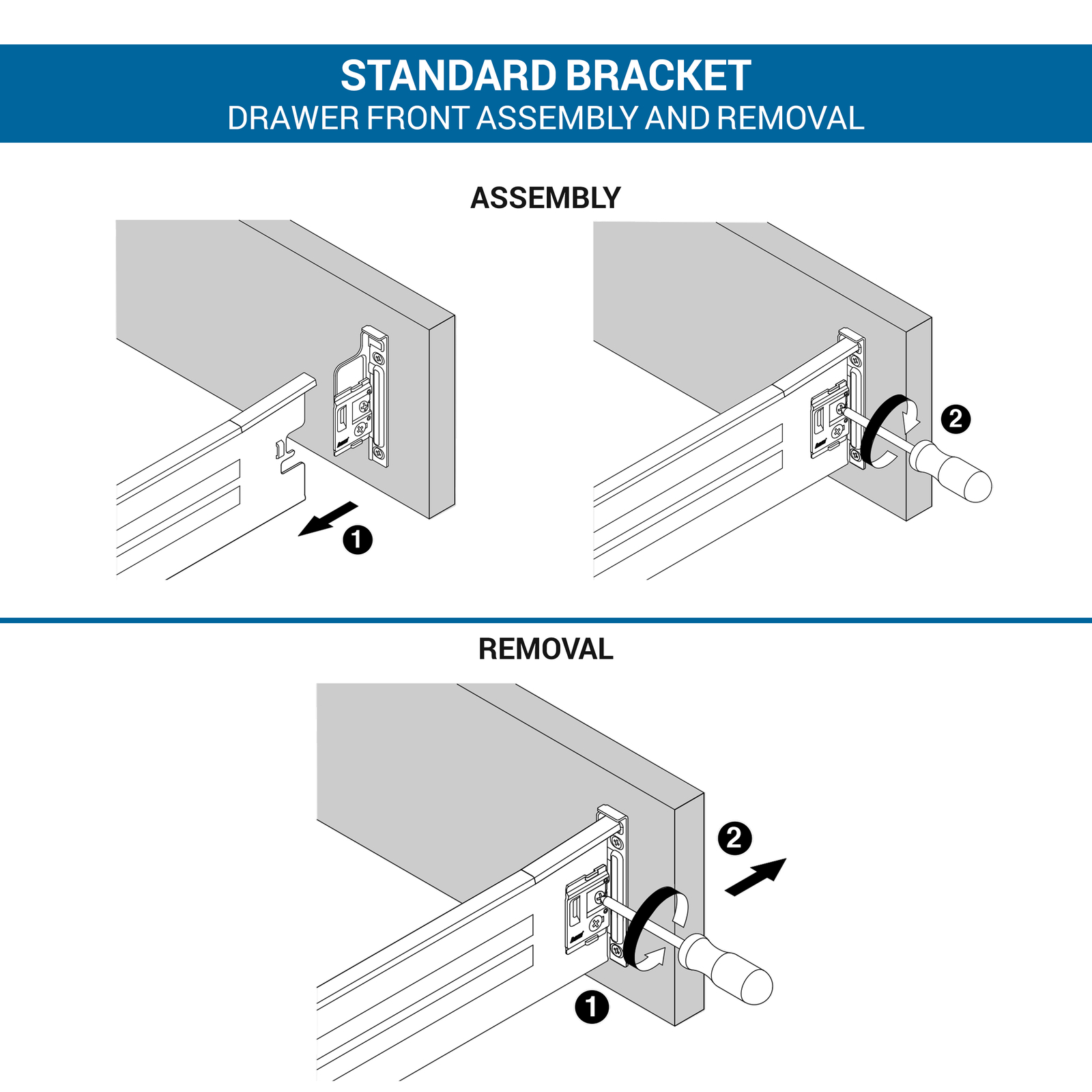 Harn Impaz Drawer Box Slide Runner Left Slide On Screw On Front Fixing Bracket