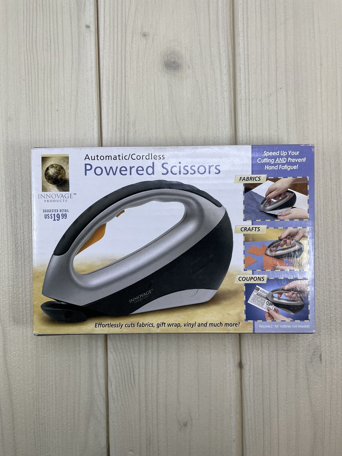Automatic cordless powered Scissors Innovage Great 4 Fabrics Crafts Holidays New
