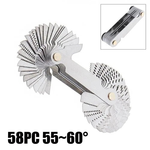Pitch Cutting Gauge Stainless Steel Screw Thread Pitch Gauge Measure Tool Set