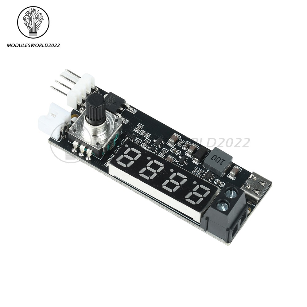 5V 12V 5A 4-Wire PWM Fan Speed Control Module Smart Temperature Control +Display