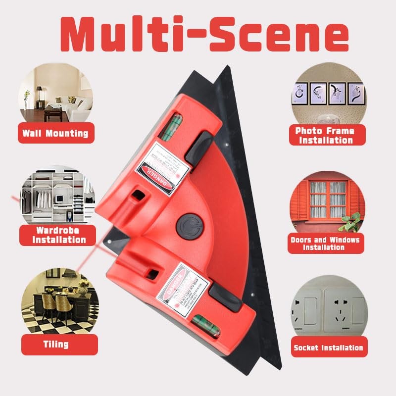 Square Laser Right Angle 90 Degree Level - 30ft Green Beam Line Projection Red