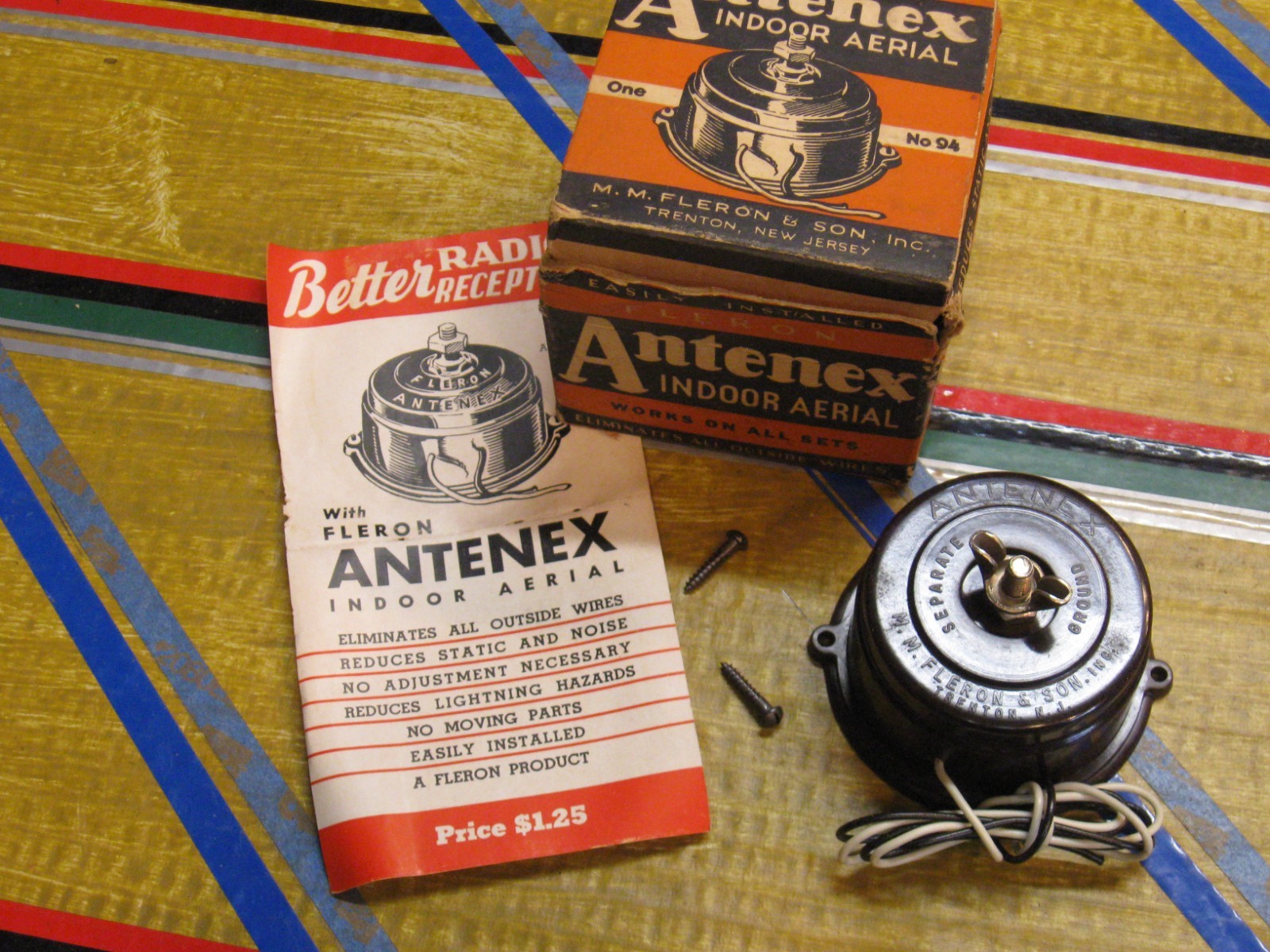 Vintage * ANTENEX AERIAL - after-market unit - HOOK IT UP / GET MORE STATIONS