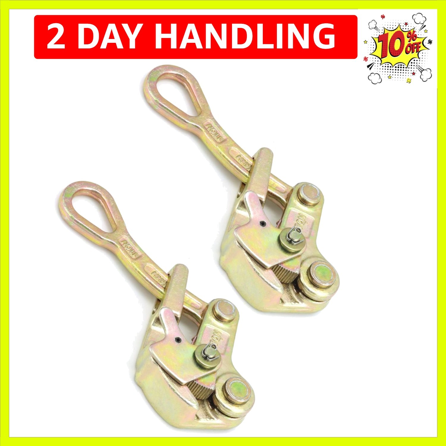 2 Pack 1 T Cable Grip Wire Grip Steel Rope Jaw Puller for Wire Rope, Pulling ...