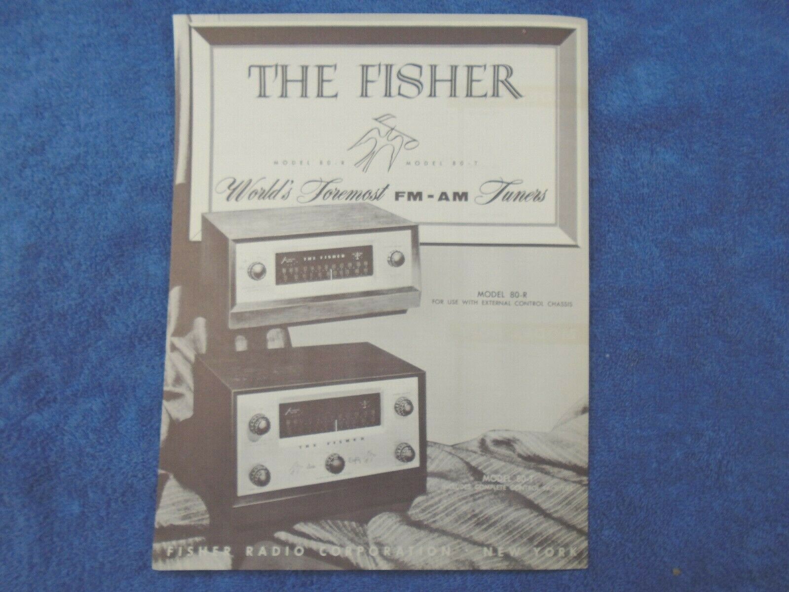 NOS 56 57 58 FISHER 80-R, 80-T TUBE AM FM TUNER & RADIO SALES BROCHURE - AD 59