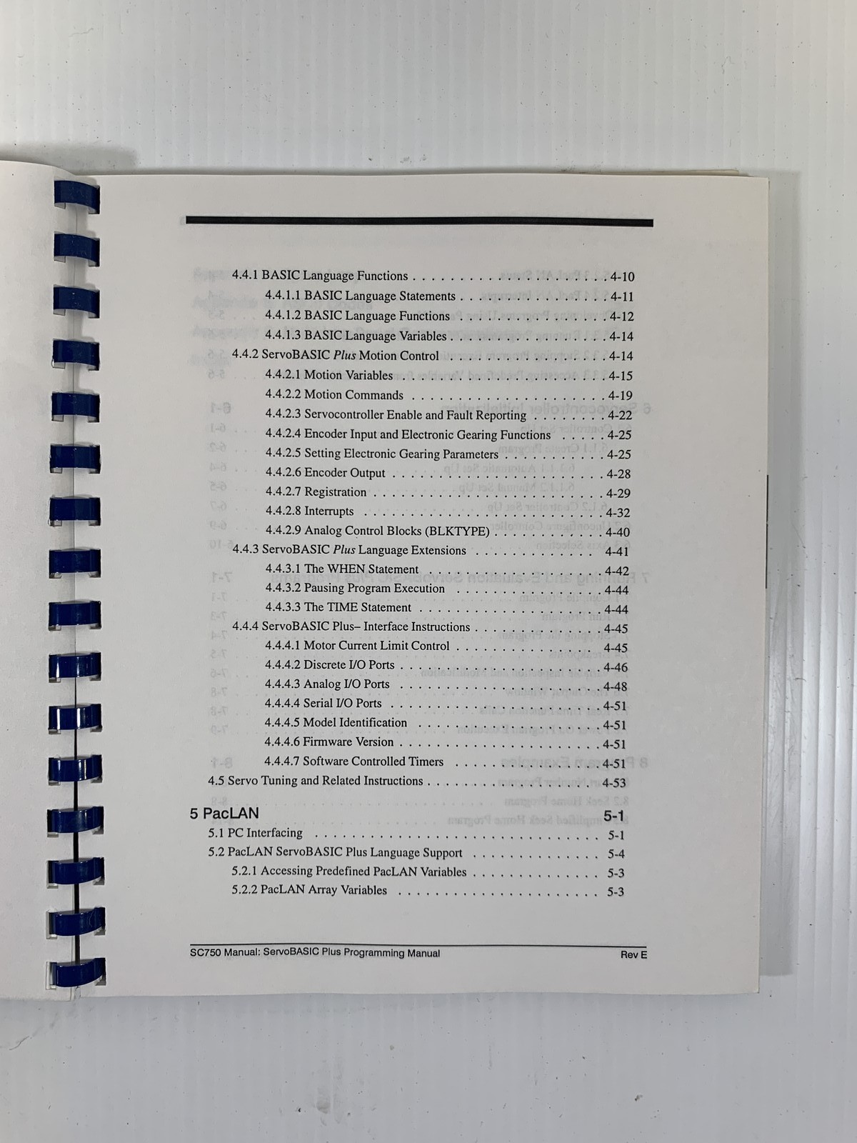 Pacific Scientific ServoBASIC Plus SC750 Programming Manual Version 2.8