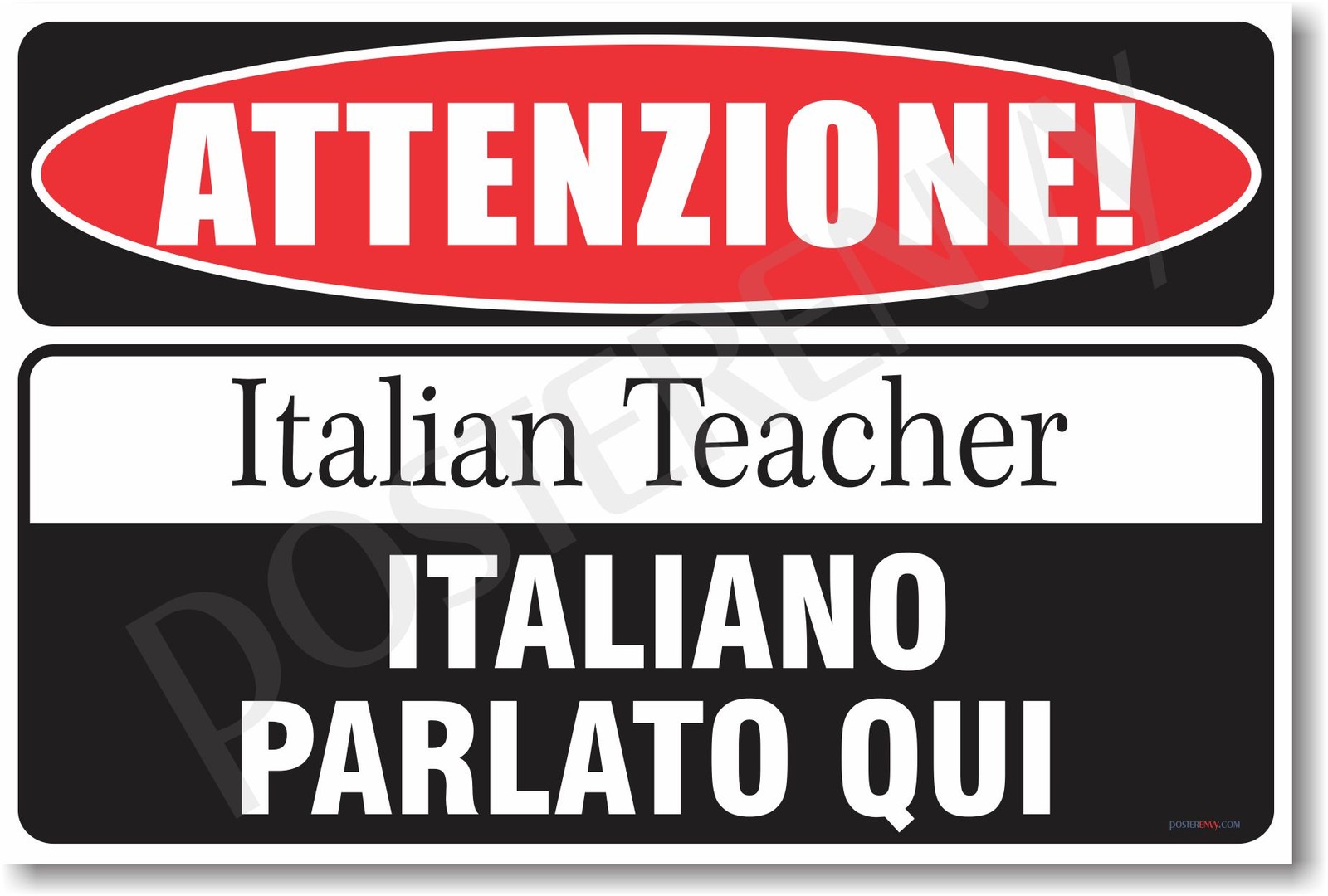 Warning Italian Teacher - NEW Novelty Humor Poster (hu230)