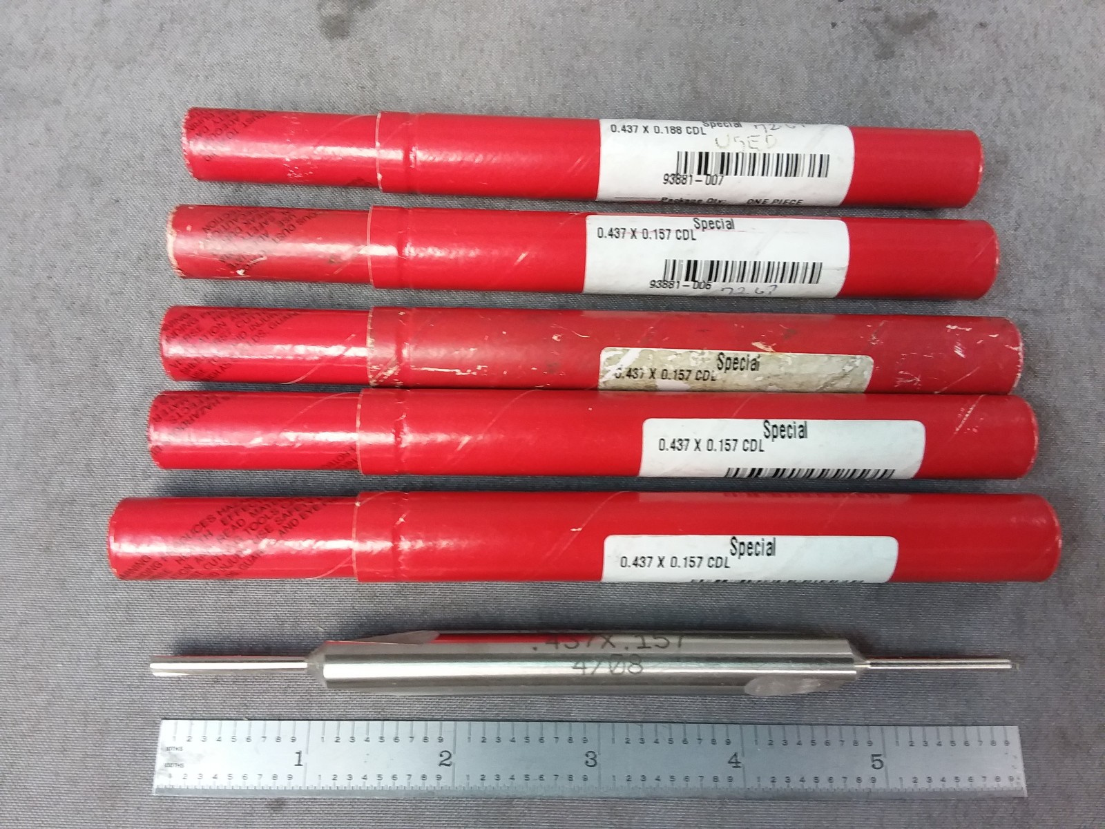LOT 5X KEO LONG HIGH SPEED STEEL CENTER DRILL 60 DEGREE SPECIAL .437 .157