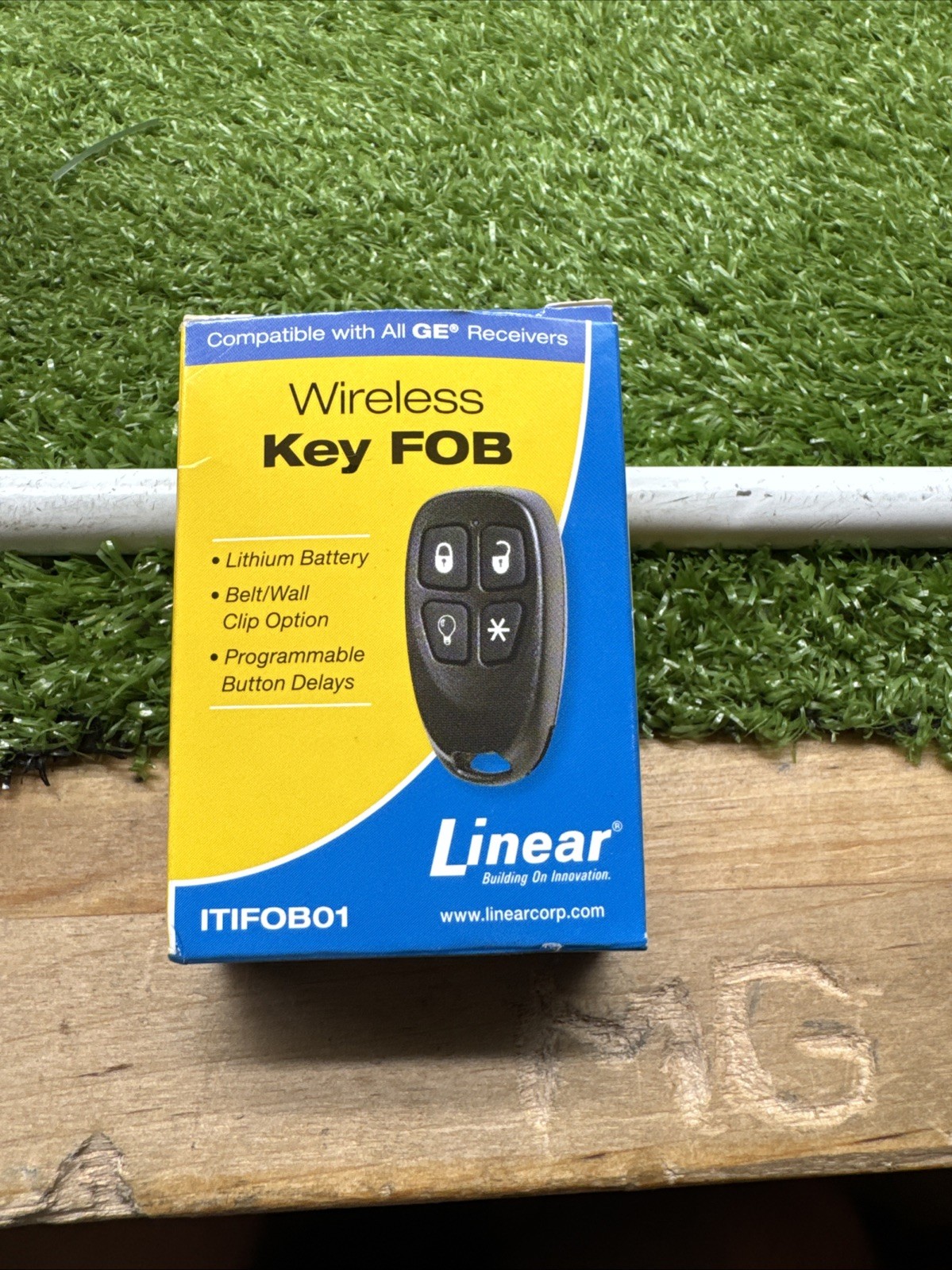 NEW Linear Wireless Key FOB Remote ITIFOB01 4 Button Clip Compatible W/ GE.   d2