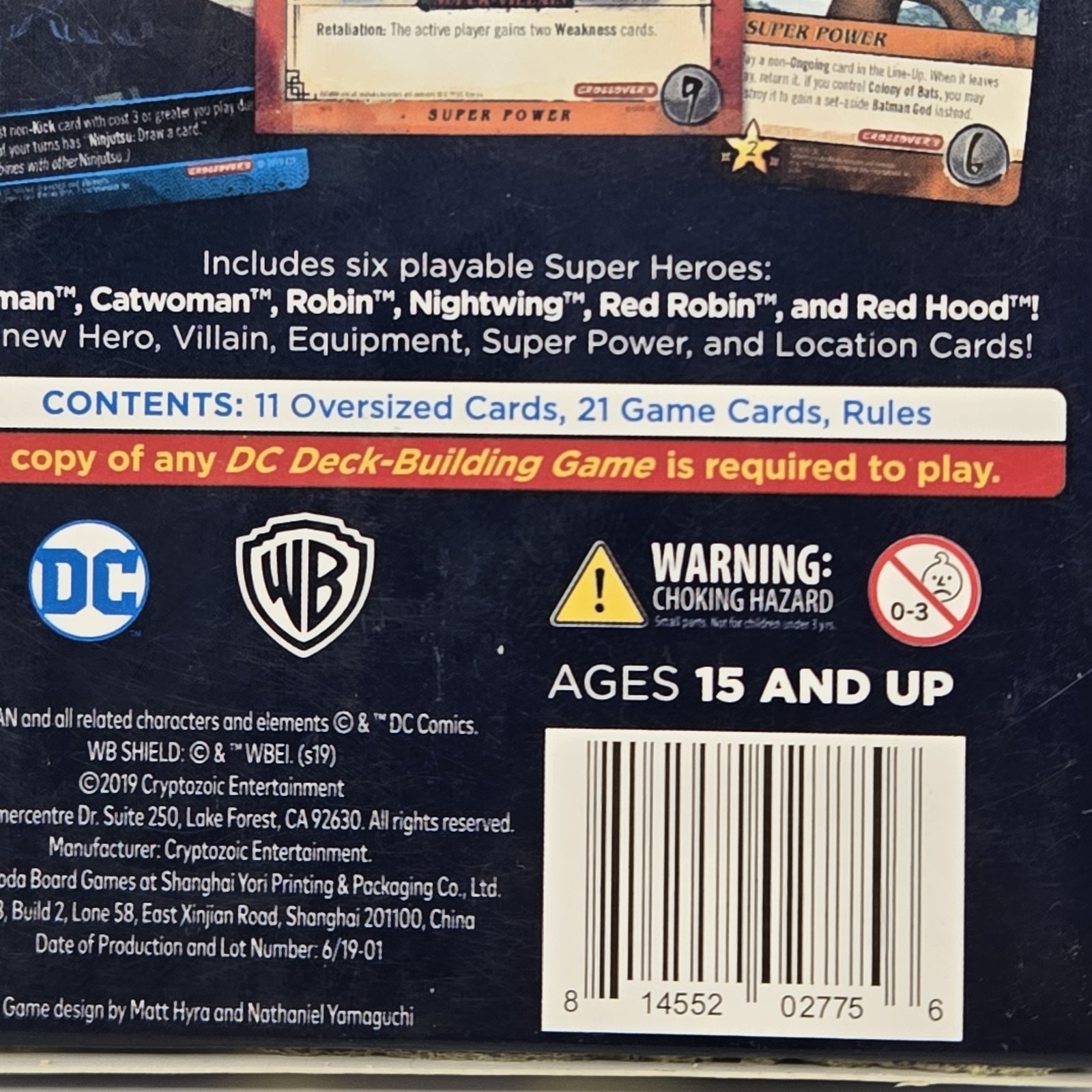 RARE Sealed DC Deck-Building Game Batman Ninja Crossover Pack 8 Cryptozoic