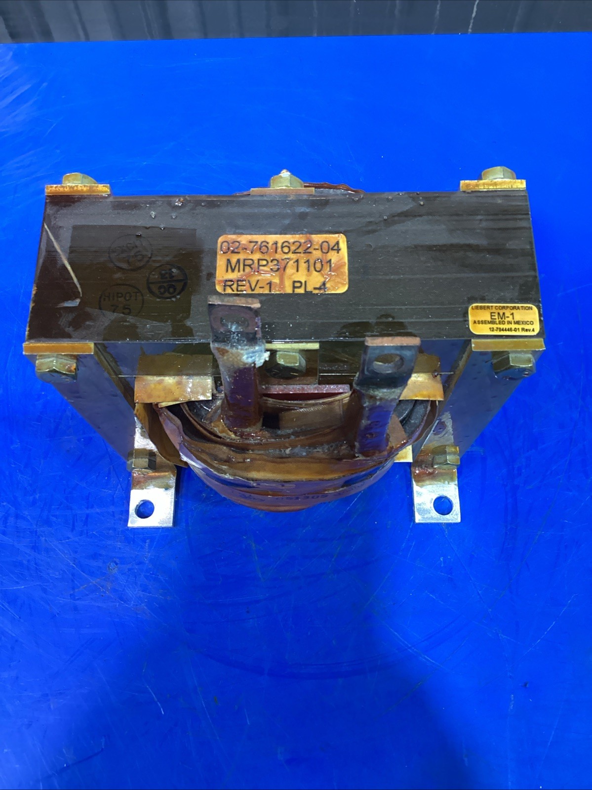 LIEBERT CORPORATION, TRANSFORMER, 02-761622-04, REV. 1, EM-1 12-794446-01, Rev.4
