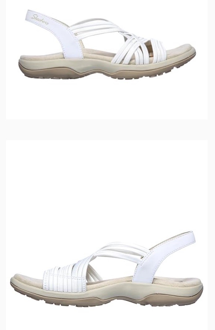 Skechers Women's Reggae Slim-Simply Stretch Sport Sandal White Size 11