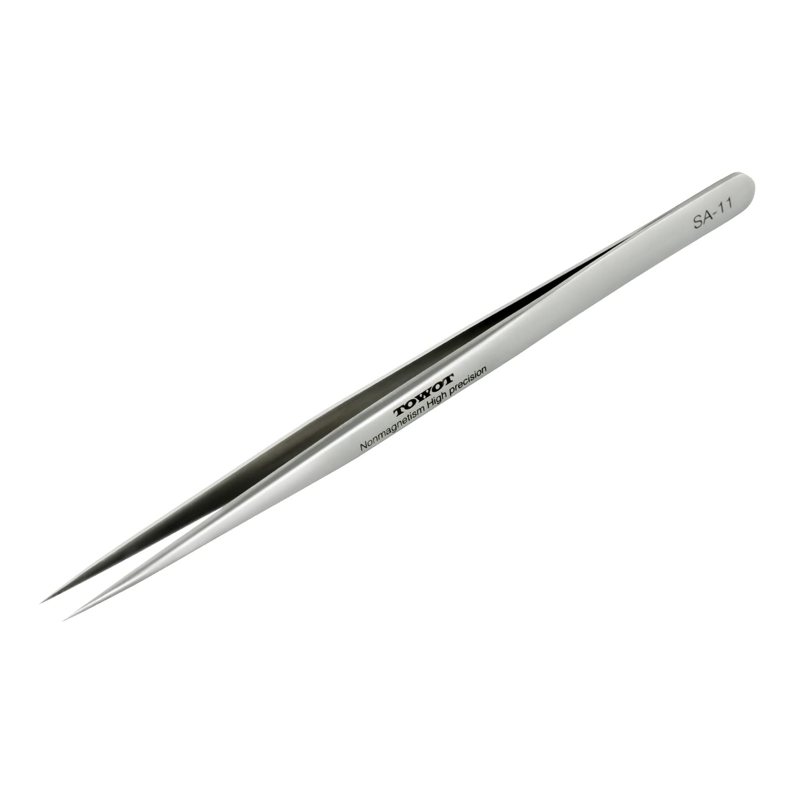 TOWOT Precision Tweezers, Stainless Steel Pointed Tweezers for 140mm, Silver