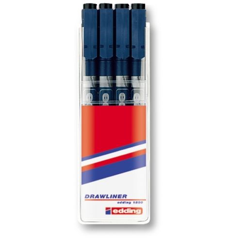 Edding 1880 Profipen Waterproof Drawing Pen - 4 pce Set