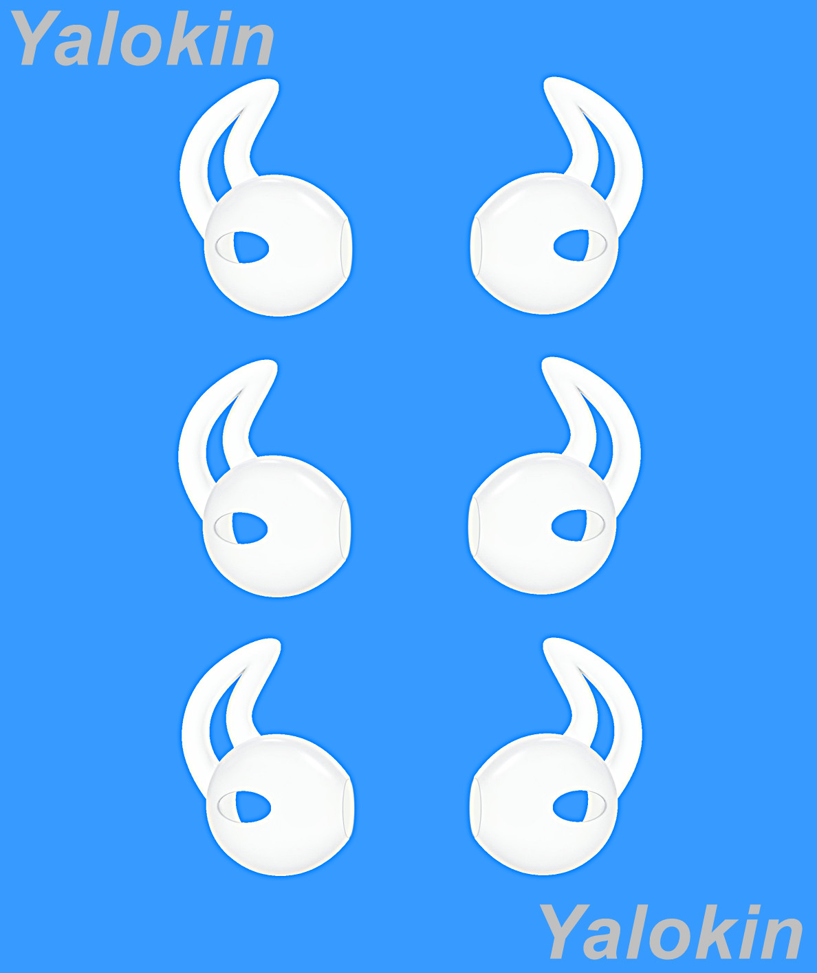 6pcs (W-AP-OEP) LR Ear Stabilizers Wing Fins Eartips for Apple EarPods C Earbuds