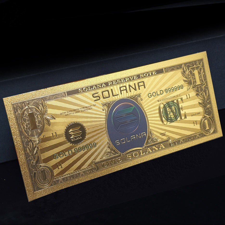 Solana Commemorative Gold Foil Reserve Note - Cryptocurrency SOL Ledger New