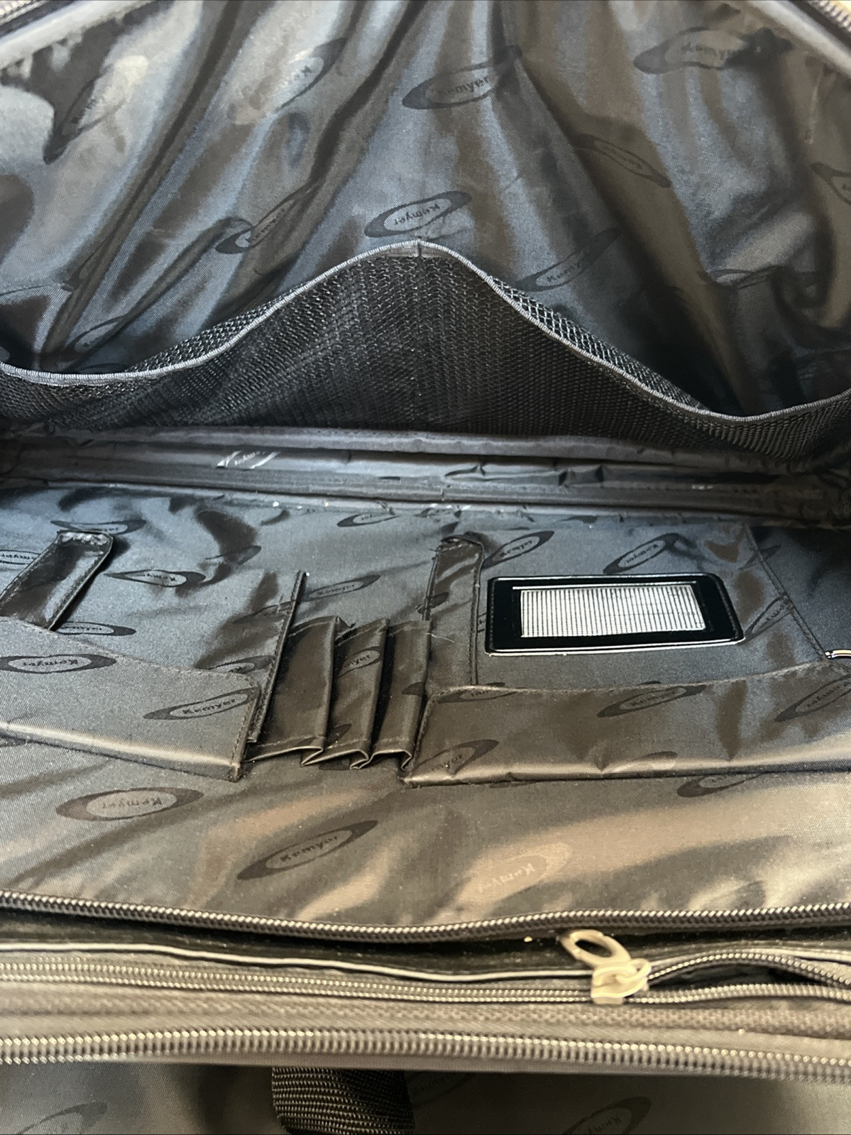 Kemyer Black Briefcase Carry On Handle Padded Strap Compartments Large