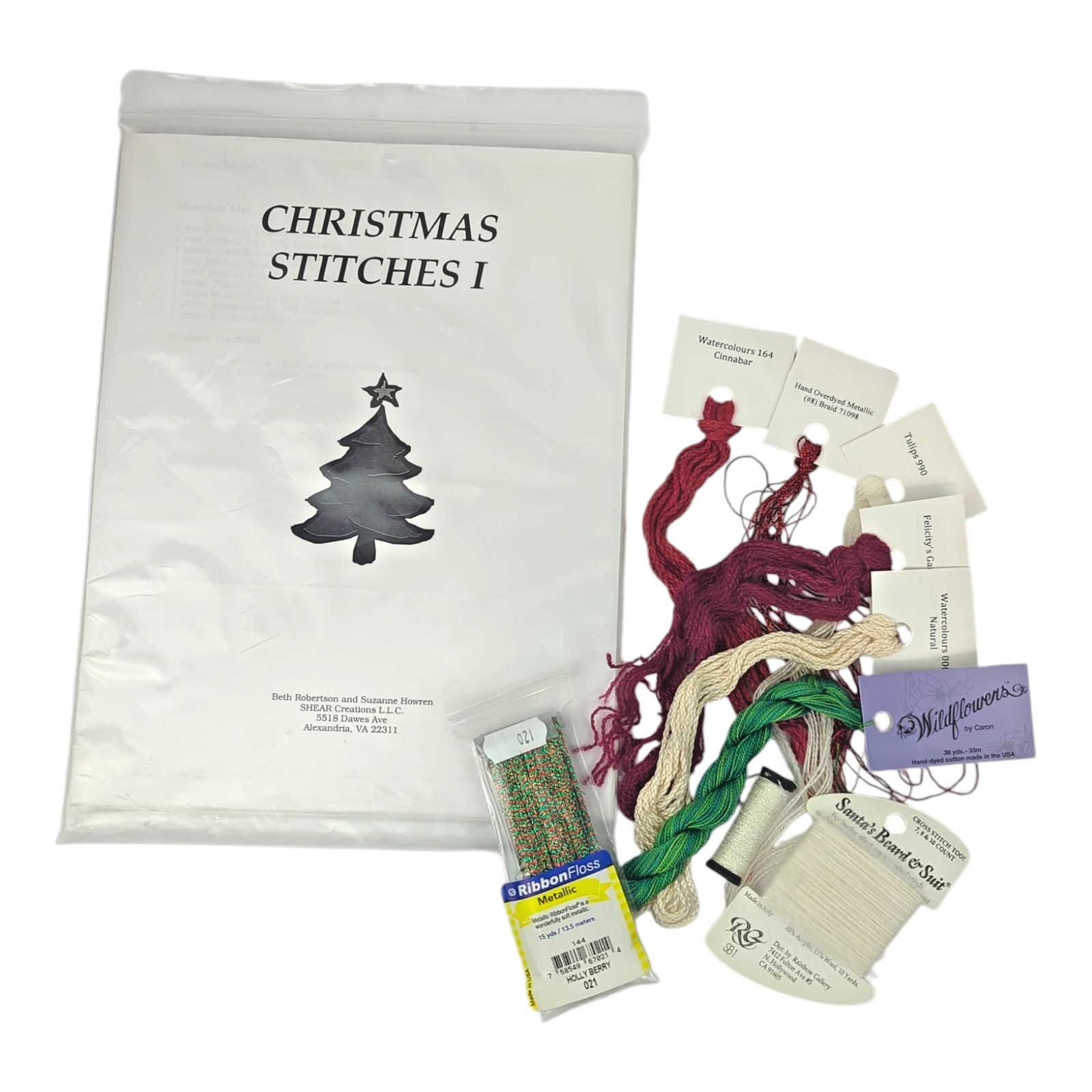 Shear Creations "Christmas Stitches I" Notebook Class Instruction & Threads Kit