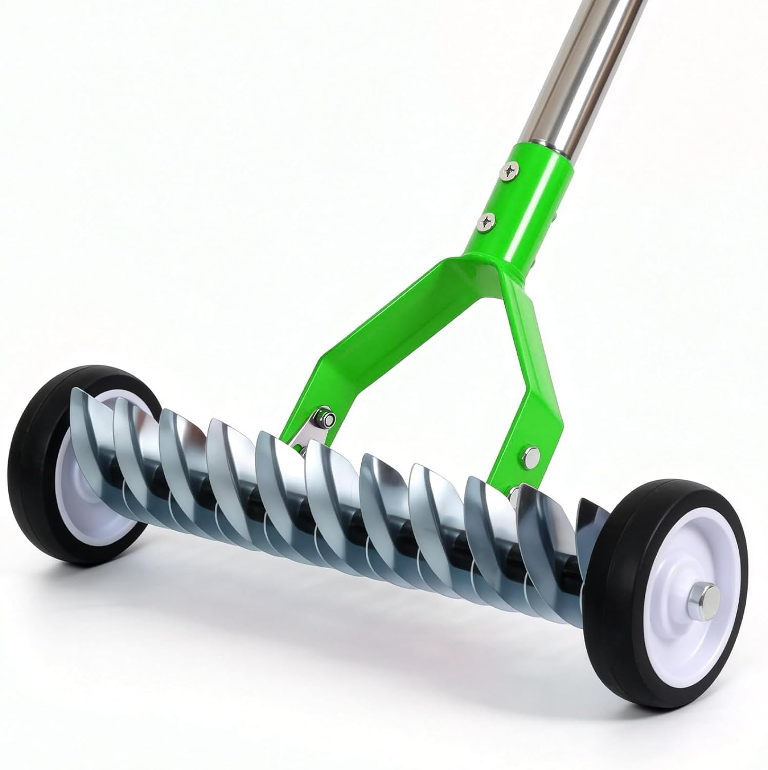 Thatch Rake,15-Inch Dethatcher Rake with Wheels,Dethatching Rakes for lawns | Ad