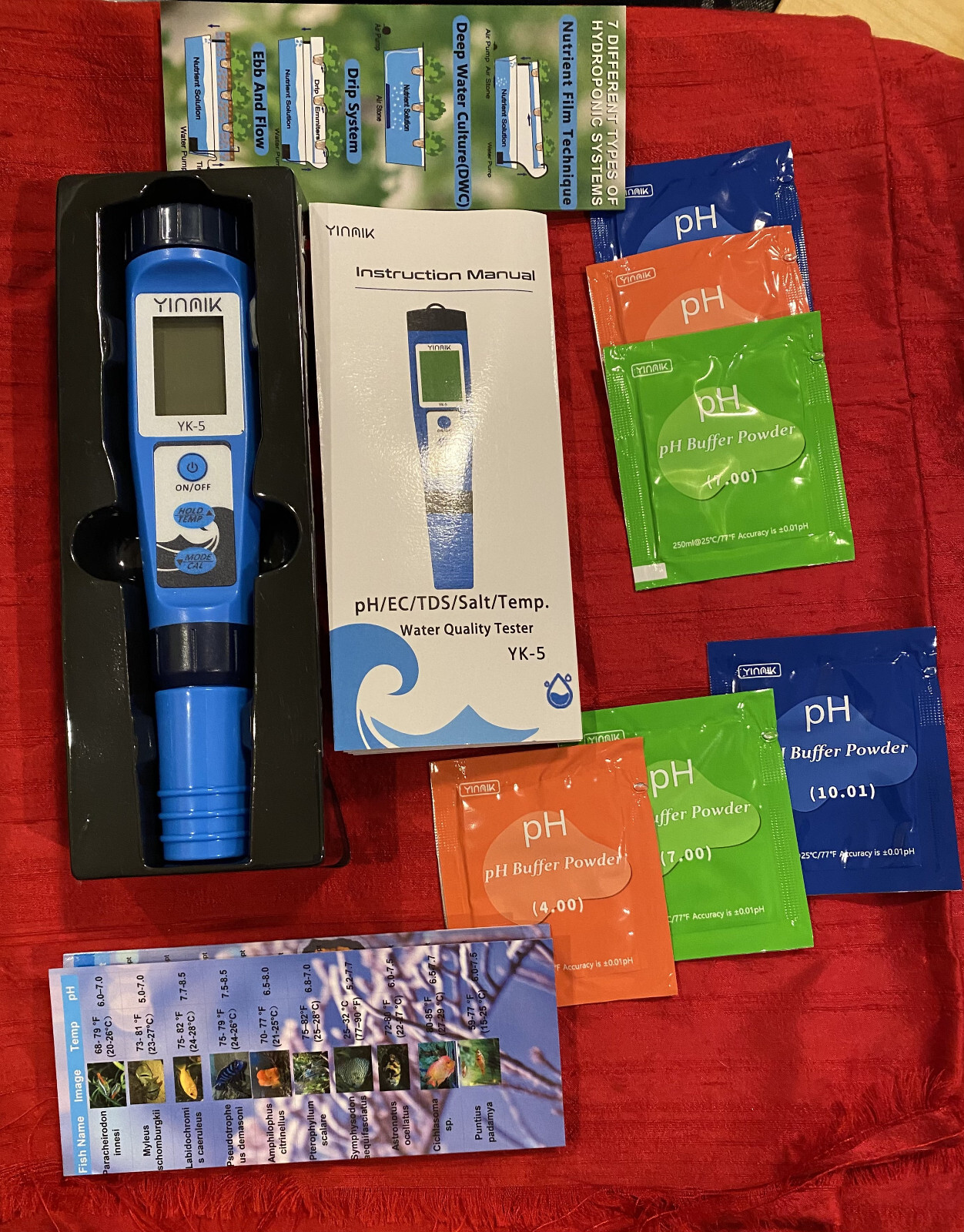 Yinmik multfunction 5 in 1 pH Salinity EC TDS Temperature Meter YK-5 Pool Spa Aq