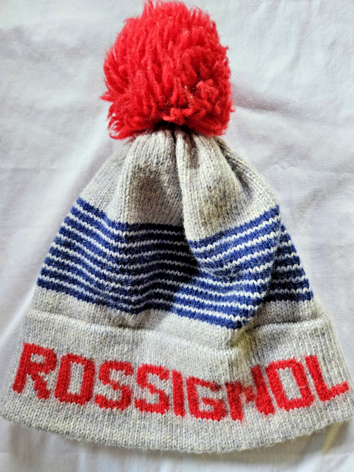 Vintage 1980's ROSSIGNOL Wool Ski Hat, Knit Beanie - Kids Size RARE