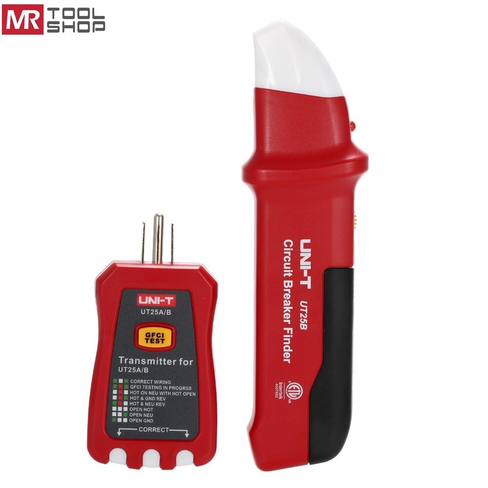 UNI-T UT25A Digital Circuit Breaker Finder Sensor GFCI Outlet Socket Tester LED