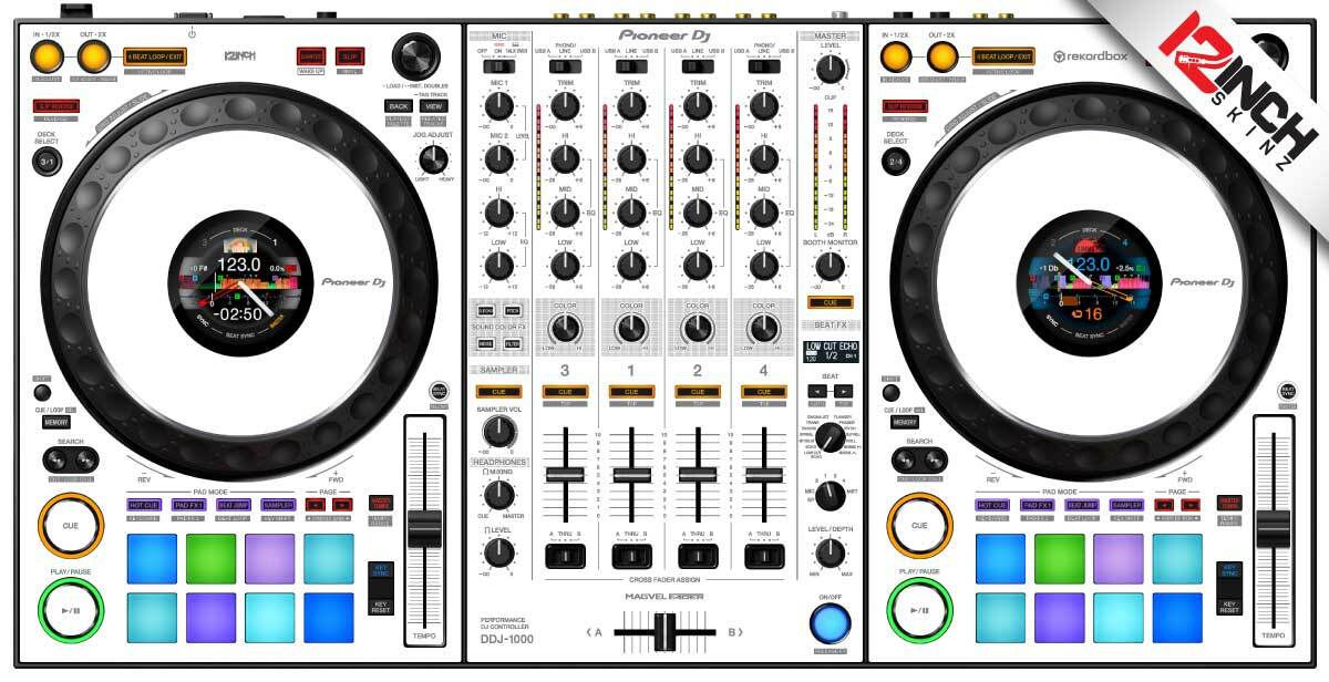 Pioneer DDJ-1000SRT Skin - White/Gray