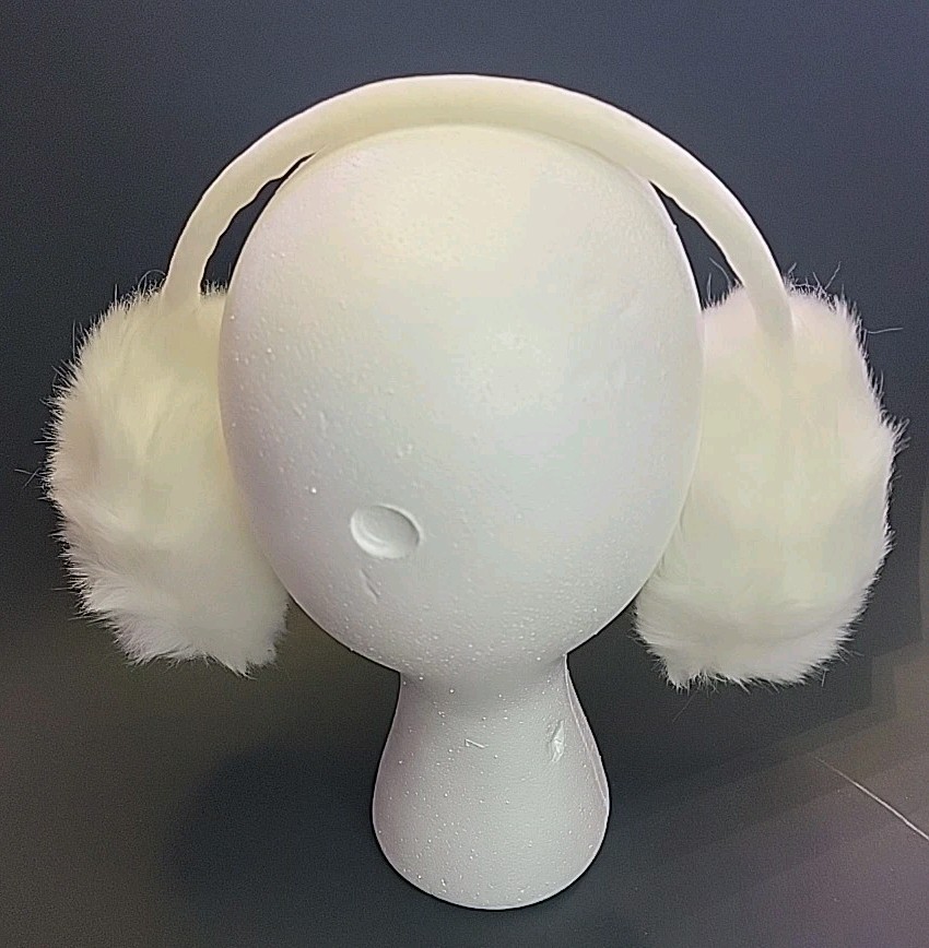 Set Of 2 Faux Fur Black/White Earmuffs Unisex Cold Weather Adult Christmas gift