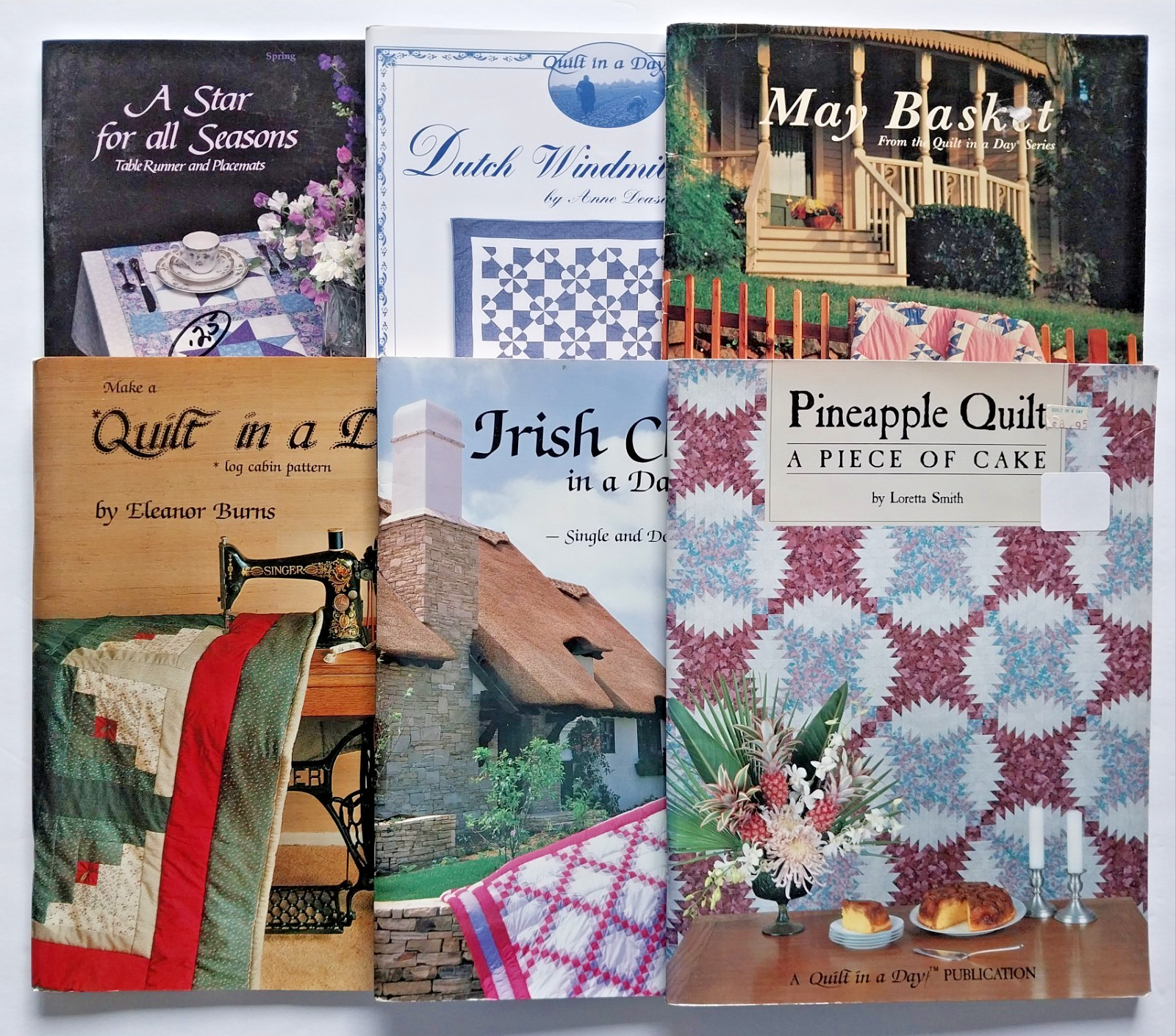 Lot Of 6 Quilt In A Day Books Eleanor Burns Log Cabin Pineapple Irish Chain Star