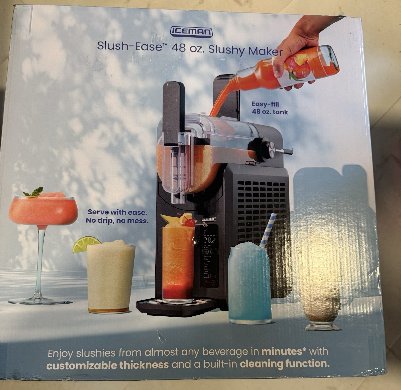 Slush-Ease Slushie Machine - 48 oz Frozen Drink Maker with 5 Presets - Black ...