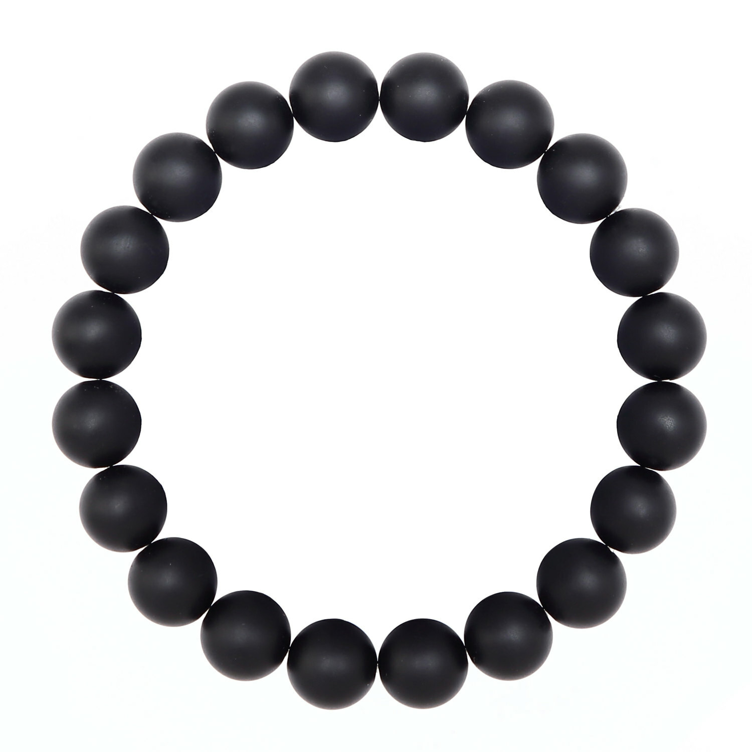 Black Onyx Bracelet Matte Round Size 8mm 10mm 7.5" Length