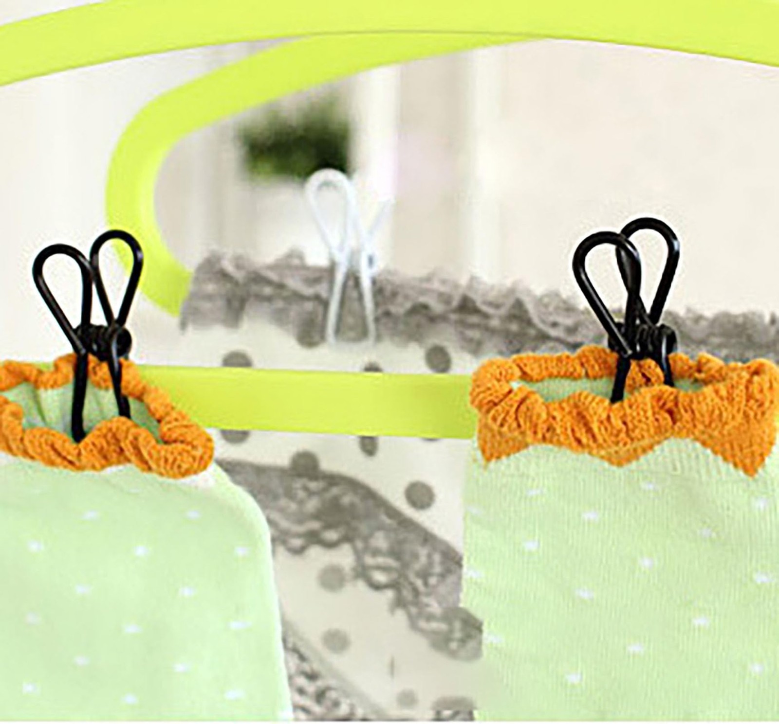 20 Pcs Black Clips, 2 Inch PVC Coating High Elasticity Strength