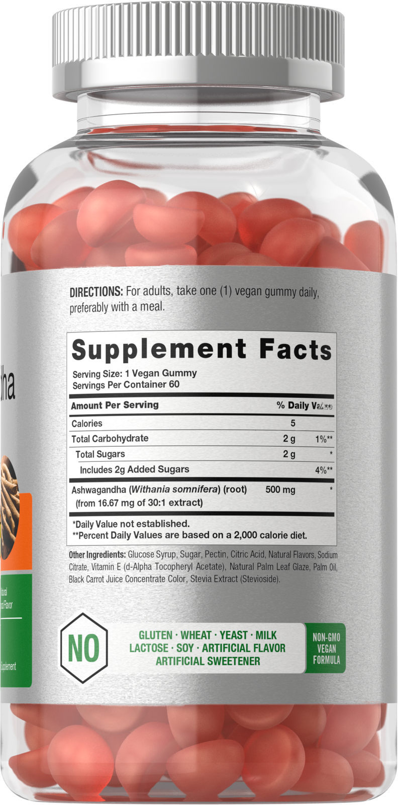 Ashwagandha Gummies | 60 Count | Vegan, Non-GMO | Tropical Flavor | by Horbaach