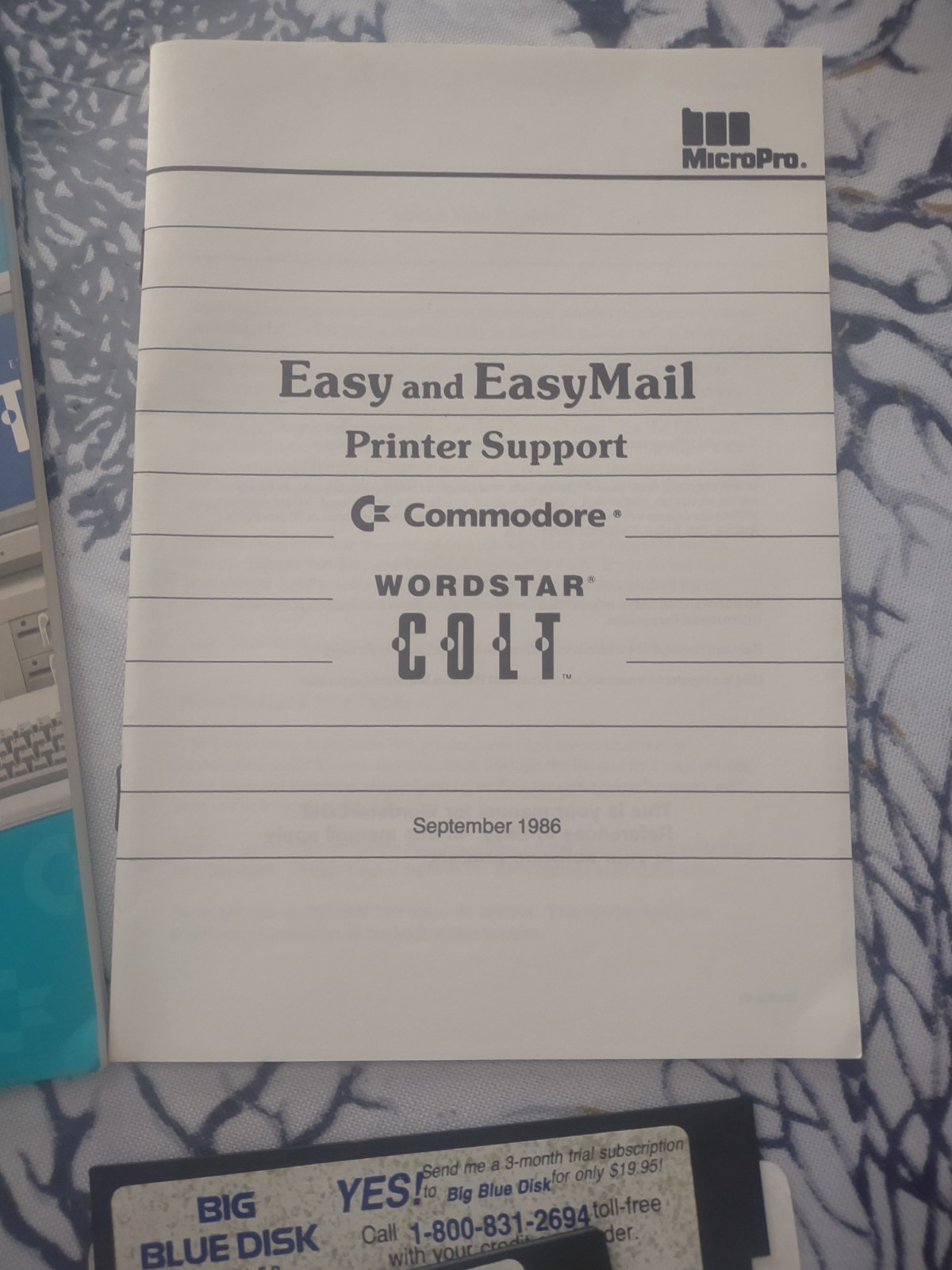 Vintage 1988 Commodore Colt Computer WordStar Software Packing Complete In Box!