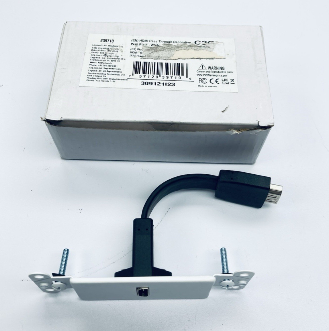 LEGRAND 39710 HDMI Pass Through Decorative Wall Plate white Female-Female