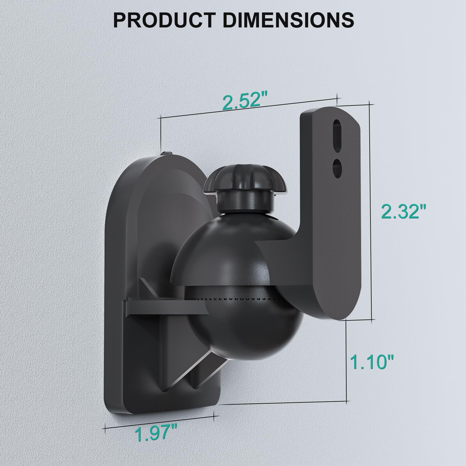 WALI Speaker Wall Mount, Surround Sound Stand with Small, Black