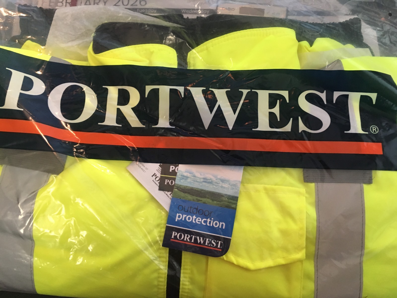 Portwest 2XL Hi-Vis Reflective Premium Safety Work Hooded Bomber Jacket Size XXL