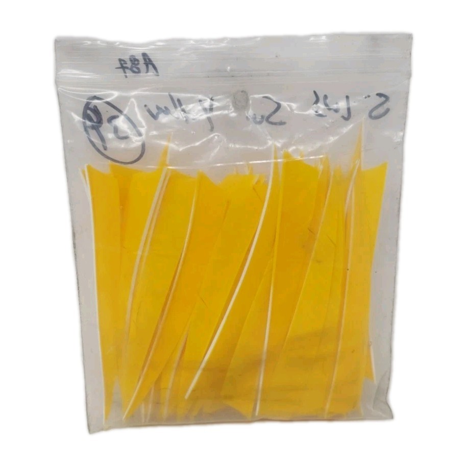 34 Count Archery Arrow Feathers 5" Left Wing Shield: Sun Yellow