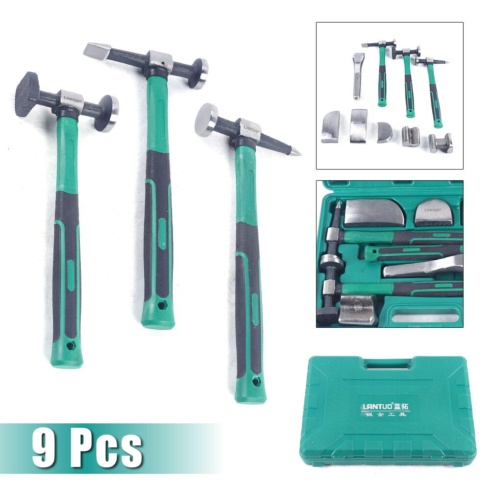 9 Pcs Auto Body Panel Fender Hammer Dolly Set Sheet Metal Repair Tool Kit New