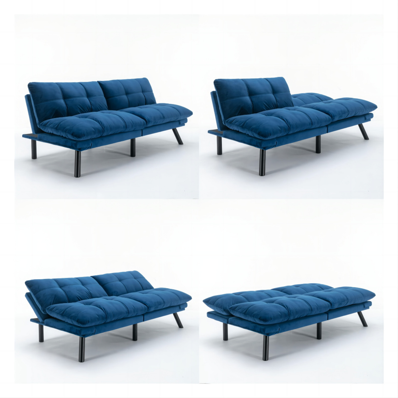 Convertible Home Soft Sleeper Sofa Bed Folding Modern Sofa Bed Pillow Top Arms