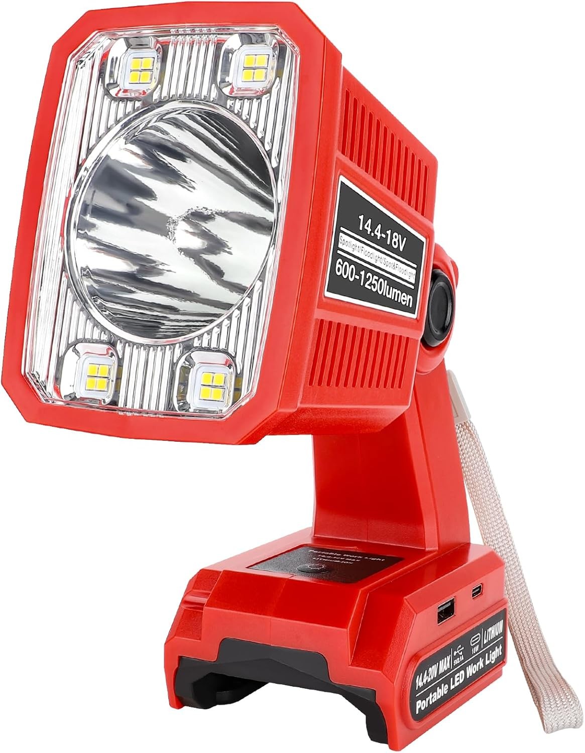 LED Flashlight for Craftsman V20 Battery 18W LED Work Light Flood Light for Camp