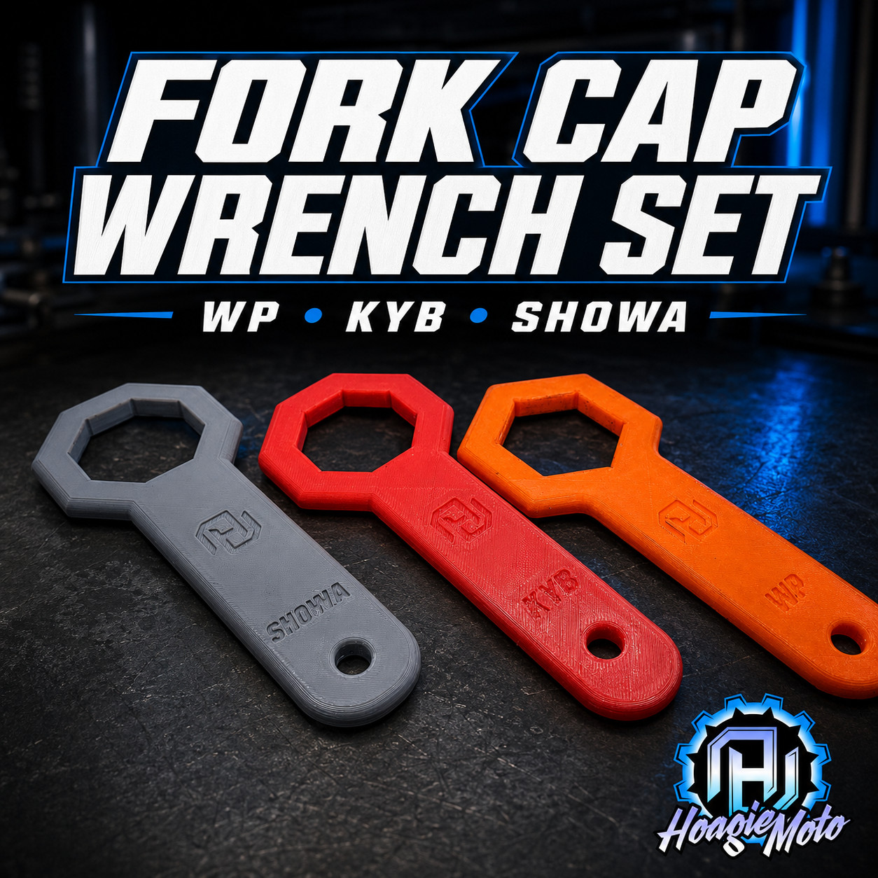 Motorcycle Fork Cap Wrench Tool Set for WP Showa KYB Fork Suspension Service