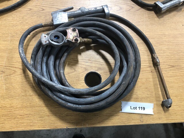 Military Glad Hand Air Hose with Air Gauge and Chuck M923 M925 M900 Series