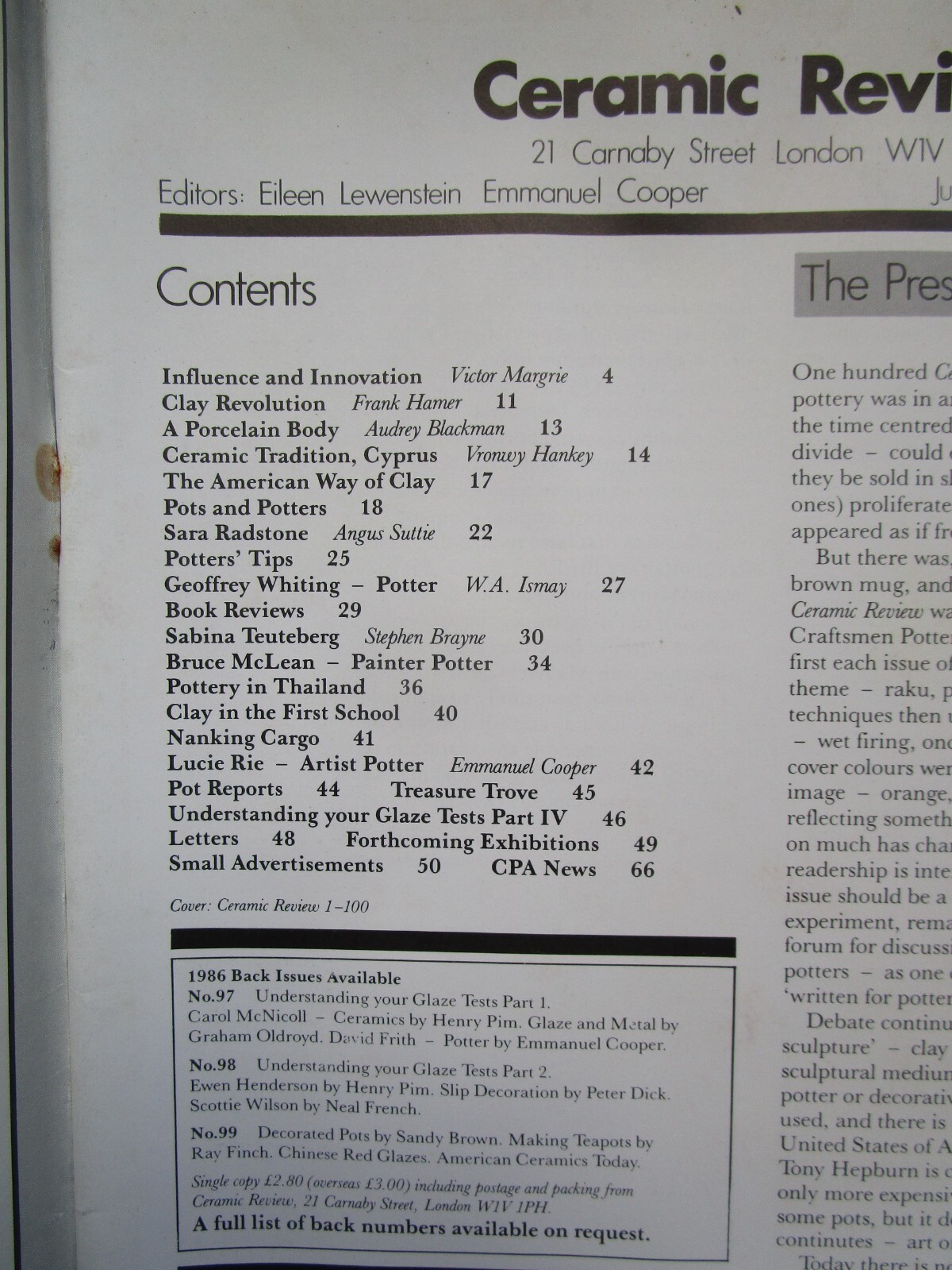 Vintage Ceramic Review 100th ISSUE